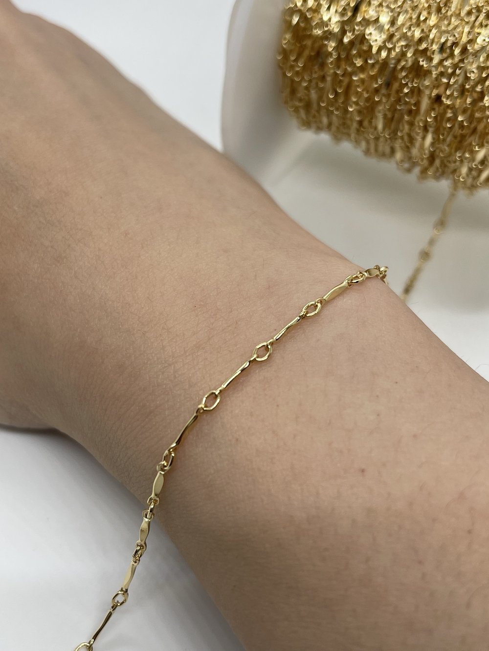 Dapped Bar - Gold Filled