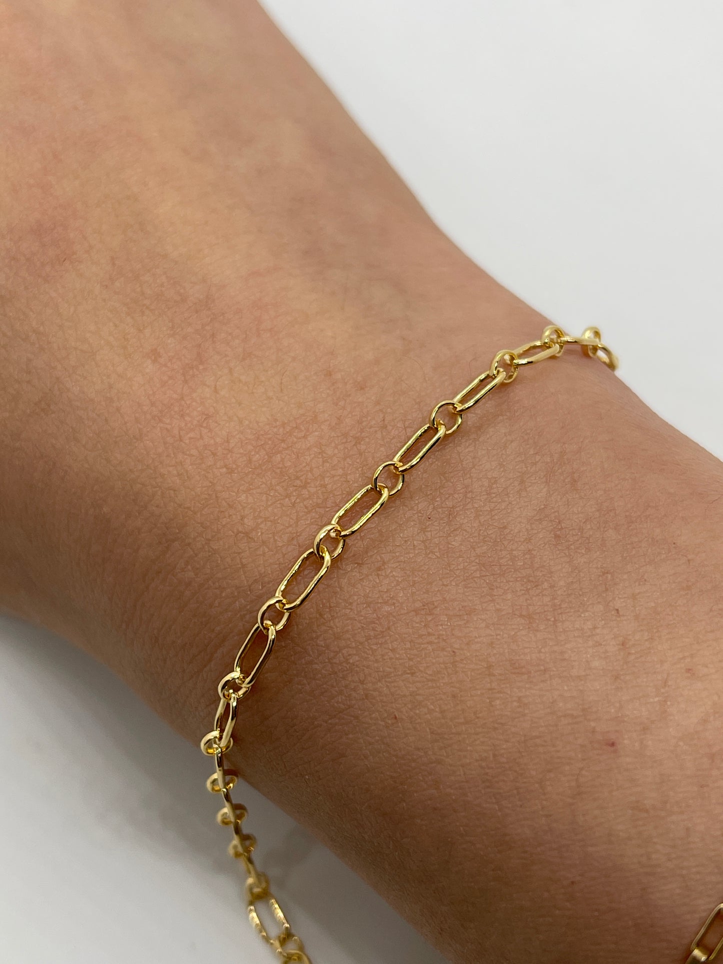 Rectangle & Round Link - Gold Filled