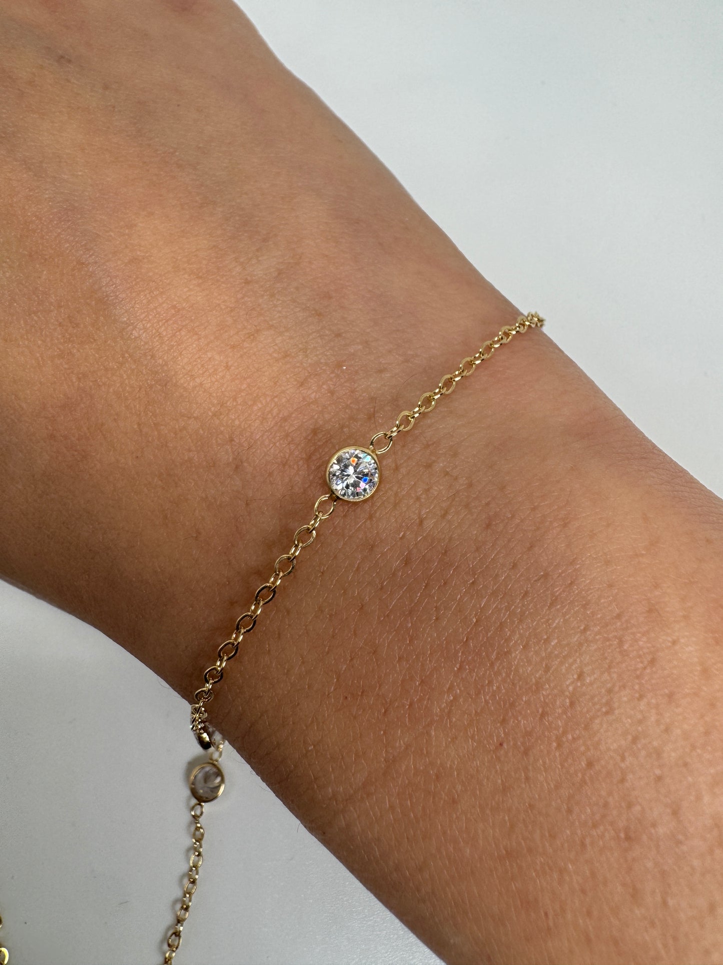 Bezel Cut CZ Satellites Chain - Gold Filled
