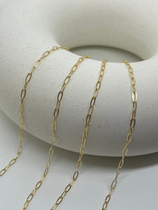 Elongated Round Paper Clip - Gold Filled